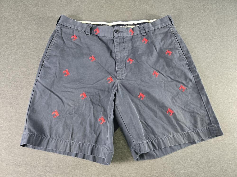 Brooks Brothers Shorts Mens 38 Blue Crab Embroidered Chino Summer Preppy